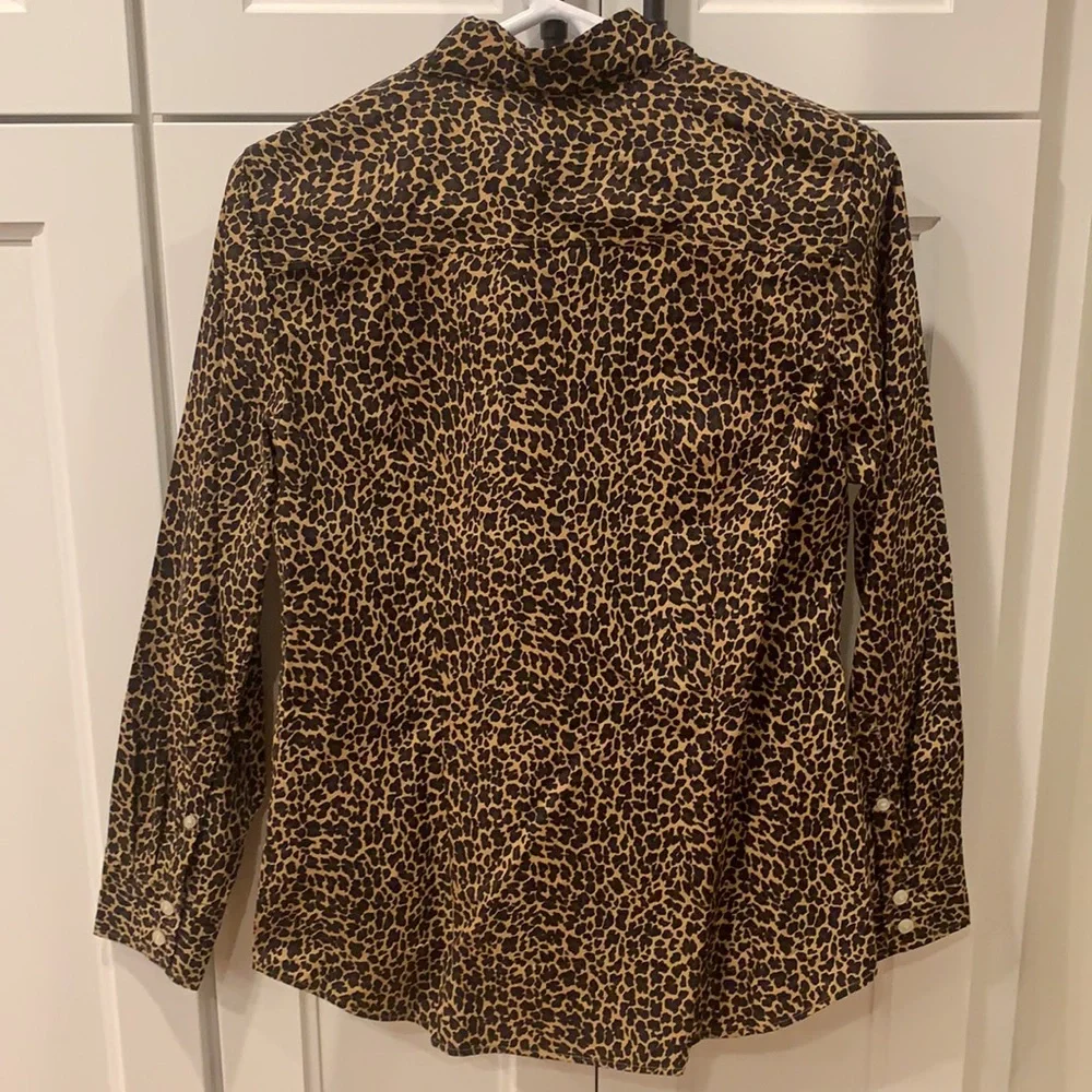 NWT J Crew leopard print long sleeve blouse S